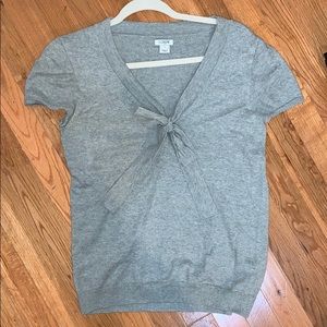 Jcrew grey short-sleeved cotton top
